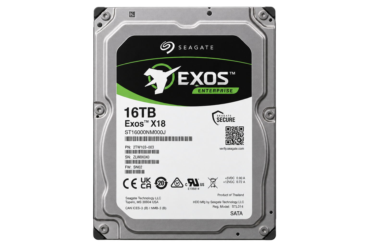 Seagate Exos 16 TB hard drive